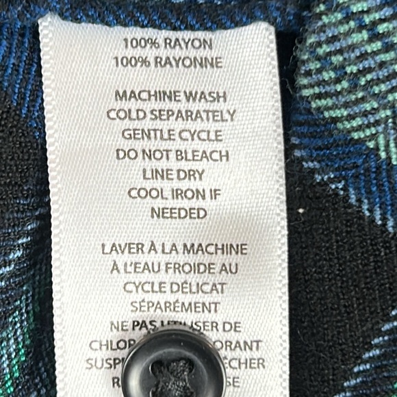 Beach lunch lounge Plaid Flannel Long Sleeve Button Down Shirt 1X Blue - Picture 10 of 12